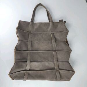 SpazioIF Pagoda Bag Aspide Origami Tote Backpack Brown Eco Leather Italy